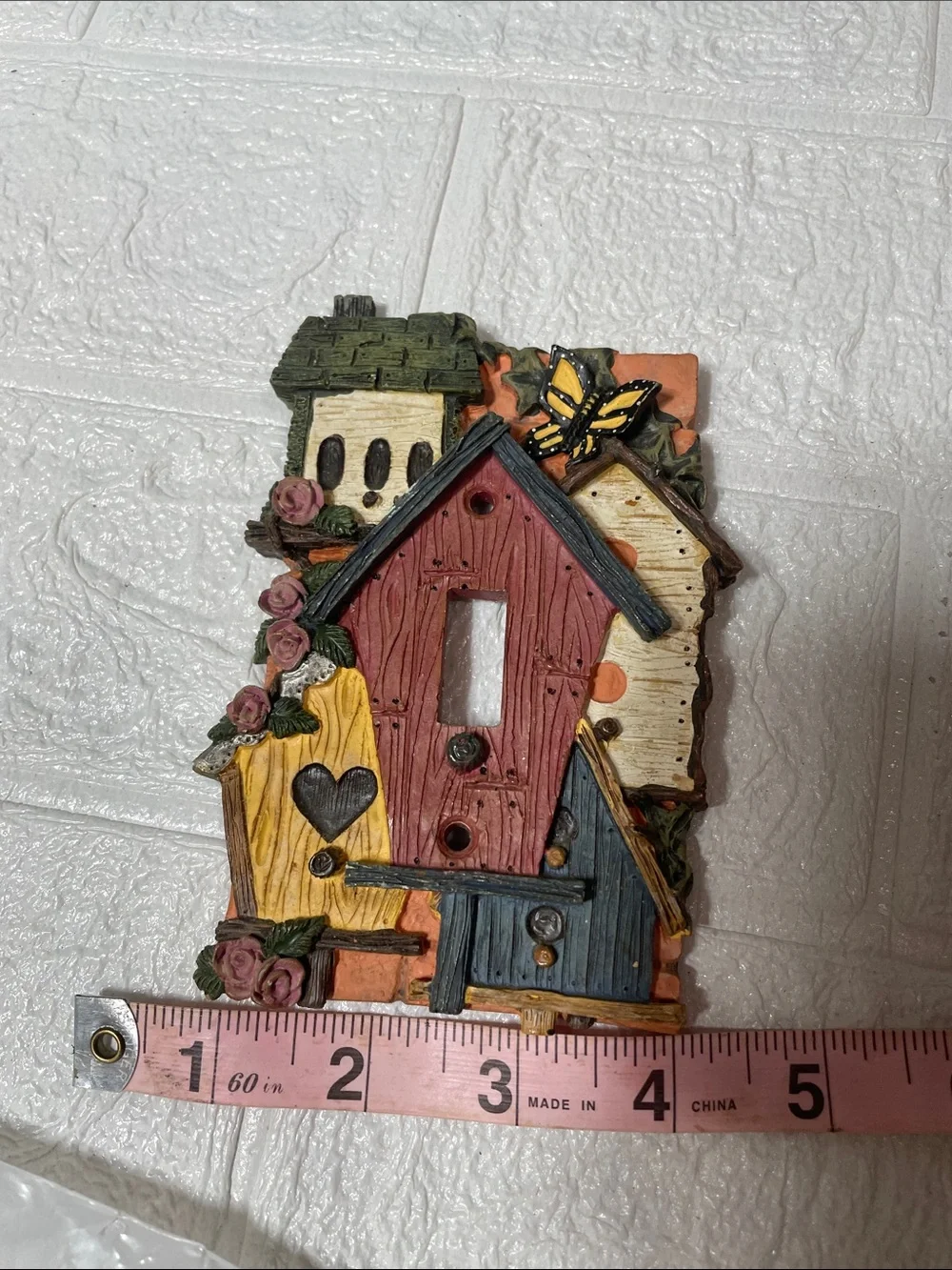 VTG Figi Graphics 1997 Birdhouse Light Switch Cover Plate 3D Cottagecore